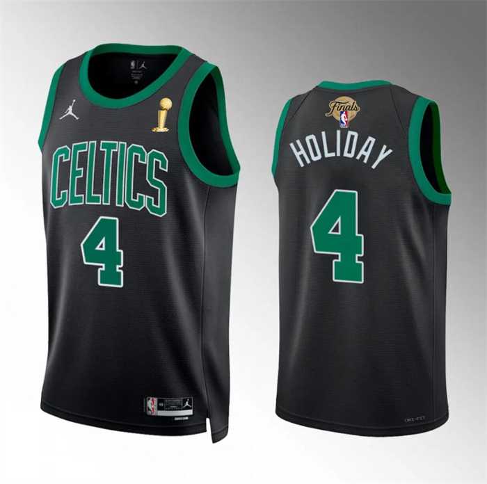 Men's Boston Celtics #4 Jrue Holiday Black 2024 Finals Champions Statement Edition Stitched Basketball Jersey Dzhi,We sell and wholesale Men's Boston Celtics #4 Jrue Holiday Black 2024 Finals Champions Statement Edition Stitched Basketball Jersey Dzhi on line form chian!